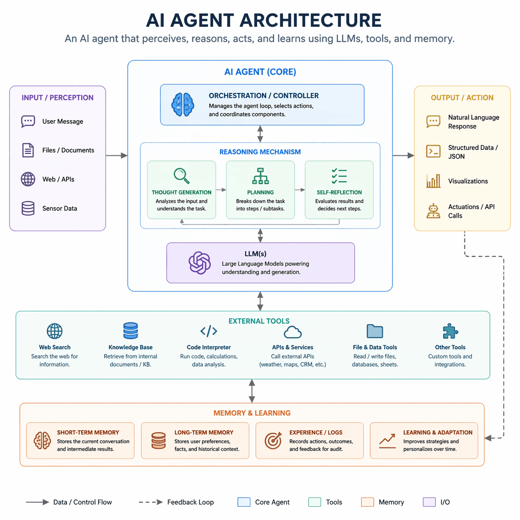 Diagram of AI agent architecture