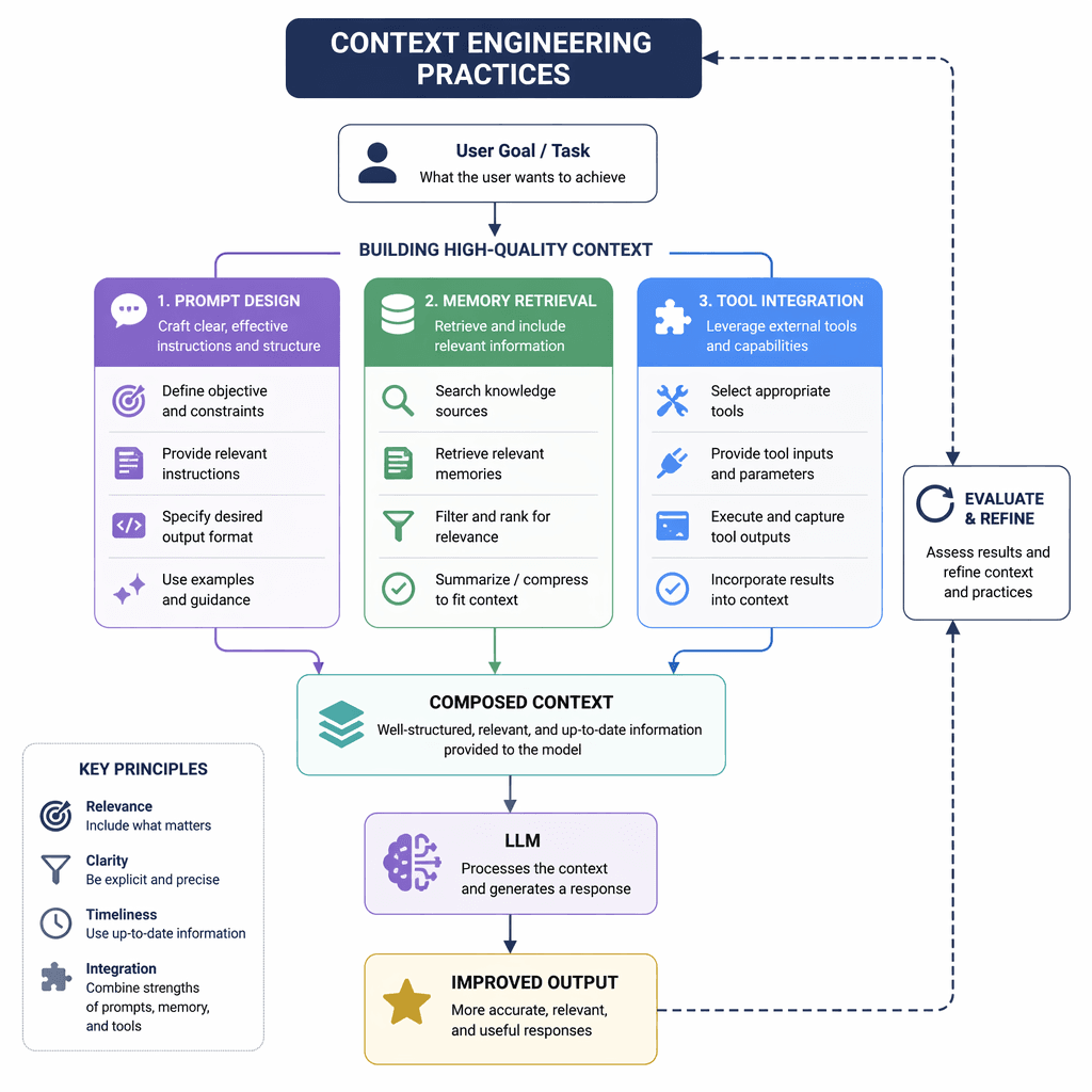 Flowchart of context engineering practices