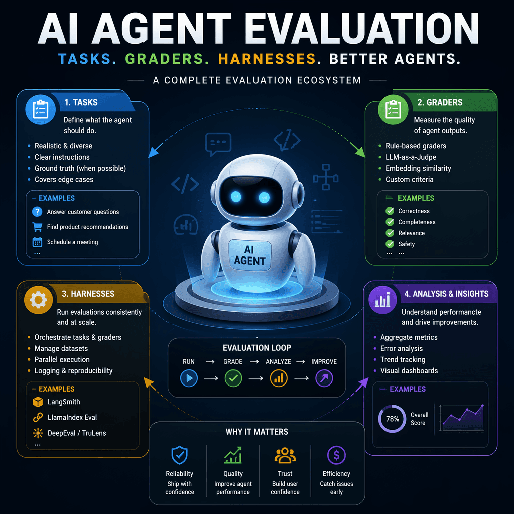 Illustration of AI agent evaluation framework