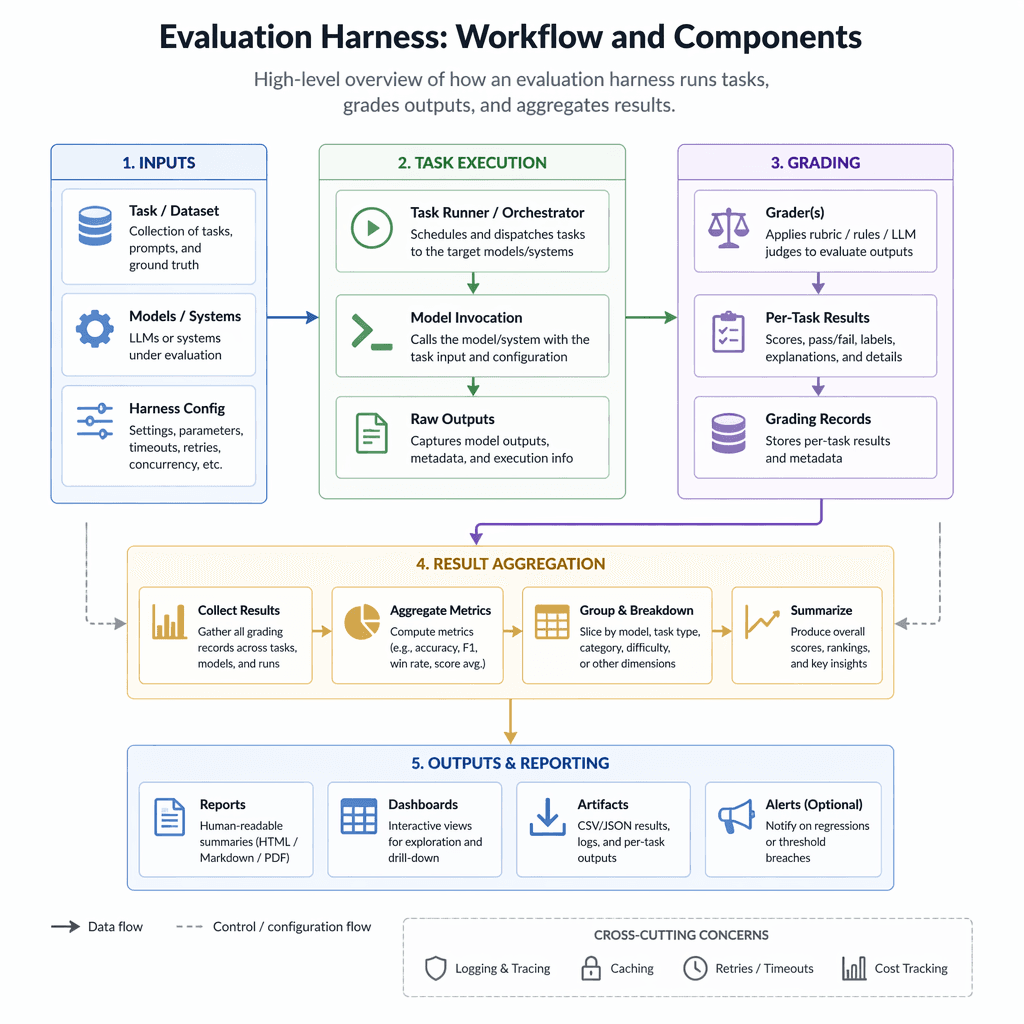 Evaluation harness workflow